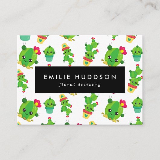 Schattigee Cactus, Groene Cactus, Bloemenwinkel, B Visitekaartje (Voorkant)