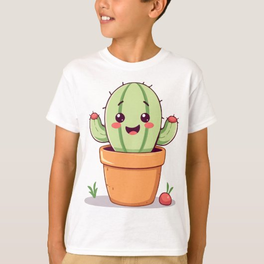 Schattigee cactus in een pot t-shirt (Voorkant)