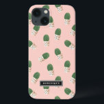 Schattigee Cactus in Hearts Pots Patroon Aangepast Case-Mate iPhone Case<br><div class="desc">Schattige en modern iPad Air-hoesje met groene cactus in beschilderde hartenpotten met een blozend roze achtergrond. Dit gepersonaliseerde hoesje is ideaal als cadeau.</div>
