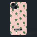 Schattigee Cactus in Hearts Pots Patroon Aangepast Case-Mate iPhone Case<br><div class="desc">Schattige en modern iPad Air-hoesje met groene cactus in beschilderde hartenpotten met een blozend roze achtergrond. Dit gepersonaliseerde hoesje is ideaal als cadeau.</div>