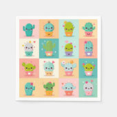 Schattigee Cactus Kawaii Baby shower Servet (Voorkant)