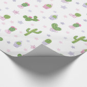 Schattigee Cactus Kleurrijk en Wit Inpakpapier (Hoek)
