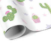 Schattigee Cactus Kleurrijk en Wit Inpakpapier (Rol Hoek)