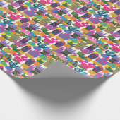 Schattigee cactus: kleurrijke naadloze plezier cadeaupapier (Hoek)