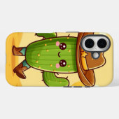 Schattigee Cactus met een Cowboy Pet Case-Mate iPhone Case (Achterkant (horizontaal))