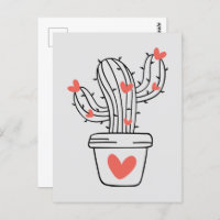 Schattigee cactus met harten in het groen