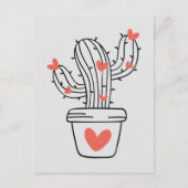 Schattigee cactus met harten in het groen briefkaart (Voorkant)