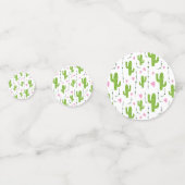 Schattigee cactus met harten in het groen confetti (Achterkanten)