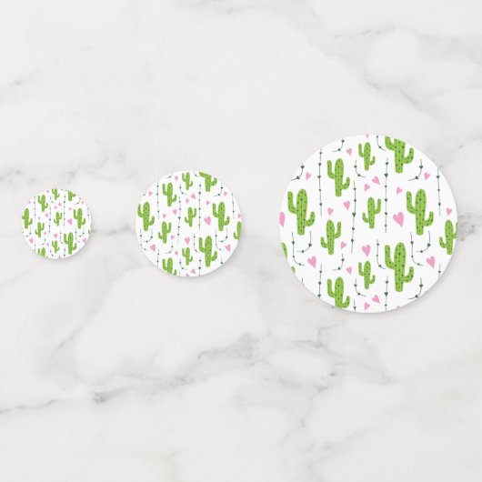 Schattigee cactus met harten in het groen confetti (Achterkanten)