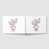 Schattigee cactus met harten in het groen gastenboek (Volledig)