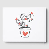 Schattigee cactus met harten in het groen gastenboek (Achterkant)