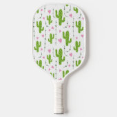 Schattigee cactus met harten in het groen pickleball paddle (Voorkant)