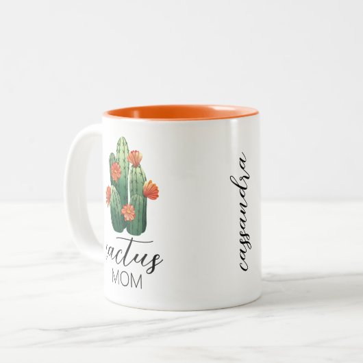Schattigee Cactus Moeder Plant Lover Tweekleurige Koffiemok (Voorkant links)