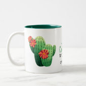 Schattigee Cactus Moeder Sappig Plant Liefhebber Tweekleurige Koffiemok (Links)