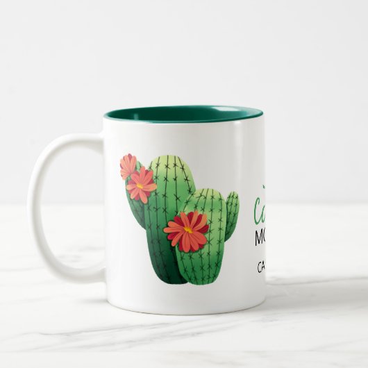 Schattigee Cactus Moeder Sappig Plant Liefhebber Tweekleurige Koffiemok (Links)
