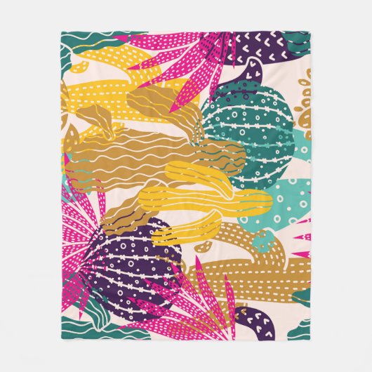 Schattigee Cactus naadloze illustratie. Fleece Deken (Voorkant)