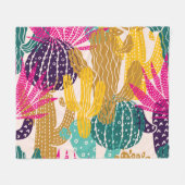 Schattigee Cactus naadloze illustratie. Fleece Deken (Voorkant (Horizontaal))