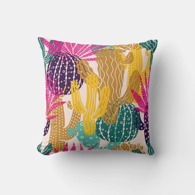 Schattigee Cactus  naadloze illustratie. Kussen (Voorkant)