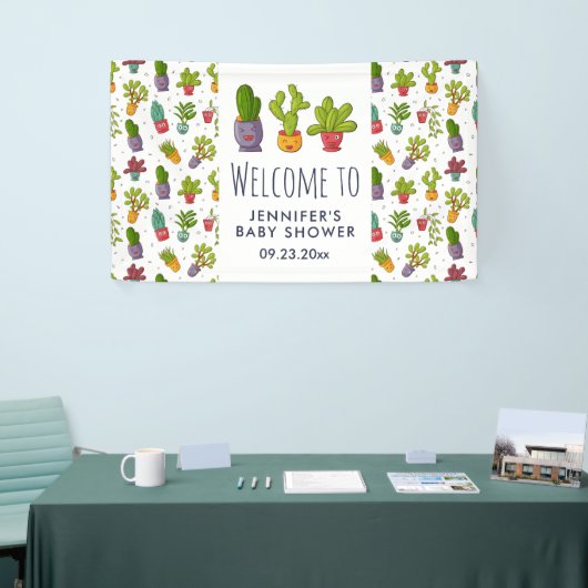 Schattigee Cactus Natuur Succulenten Patroon Parti Spandoek (Beurs)