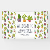 Schattigee Cactus Natuur Succulenten Patroon Parti Spandoek (Horizontaal)