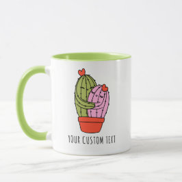 Schattigee Cactus Paar Gepersonaliseerde Valentijn Mok