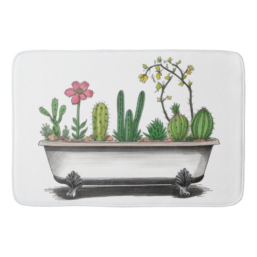 Schattigee Cactus Planten Badmat (Voorkant)
