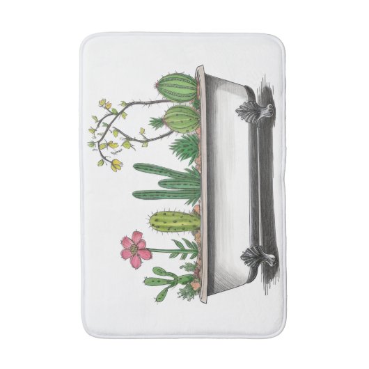 Schattigee Cactus Planten Badmat (Voorkant Verticaal)