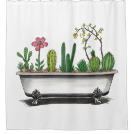 Schattigee Cactus Planten Douchegordijn