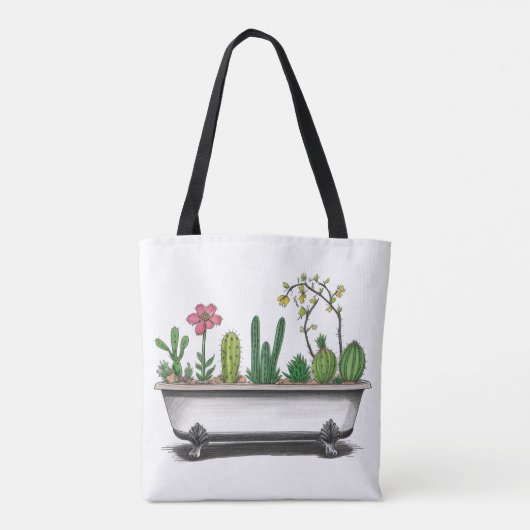 Schattigee Cactus Planten Tote Bag (Achterkant)