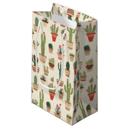 Schattigee Cactus Pota Custom Gift Bag - Klein, Gl Klein Cadeauzakje