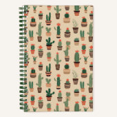Schattigee Cactus Pots Custom 8.5 "x 11" spiraal N Notitieboek (Voorkant)