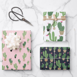 Schattigee Cactus Summer Blush Wrapping Paper Shee