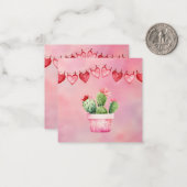 Schattigee Cactus Valentijnsdag Kaarten Notitiekaartje (Voorkant / Achterkant in situ)