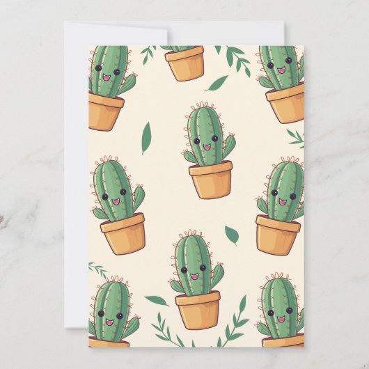 Schattigee cactus verjaardag kaart (Achterkant)