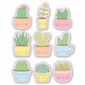 Schattigee cactus vetplant Plant doedels Collectie Sticker (Voorkant)
