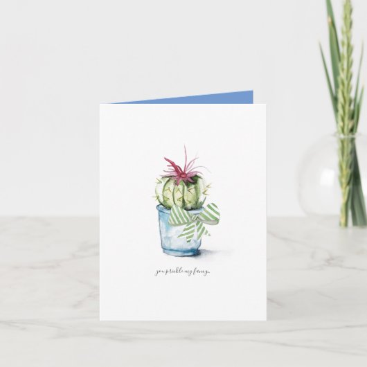 Schattigee Cactus Wenskaart voor Verjaardag Feestdagen Kaart (Voorkant)