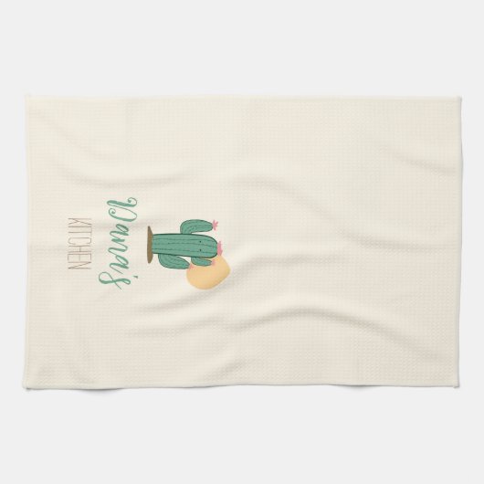 Schattigee cactus zuidwesten keukenhanddoek (Horizontaal)