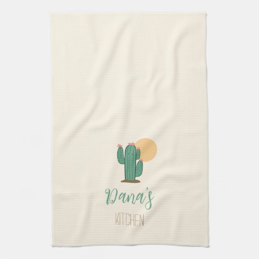 Schattigee cactus zuidwesten keukenhanddoek (Verticaal)