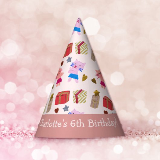 Schattigee Cadeaus en katten Roze verjaardagen Feesthoedjes
