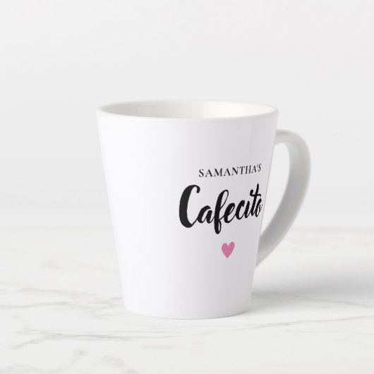 Schattigee Cafecito Gepersonaliseerde Latte Mok (Rechterhoek)