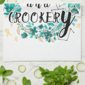 Schattigee cafeïne en Crookery Quote Typografie Theedoek (Gevouwen)