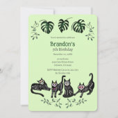 Schattigee Calavera Cats Kids Verjaardagsuitnodigi Kaart (Voorkant)