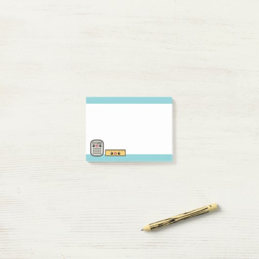 Schattigee calculator en liniaal post-it® notes (Op bureau)