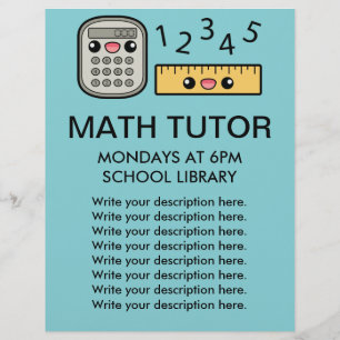 Schattigee calculator en liniaal Wiskunde tutor Sj Flyer