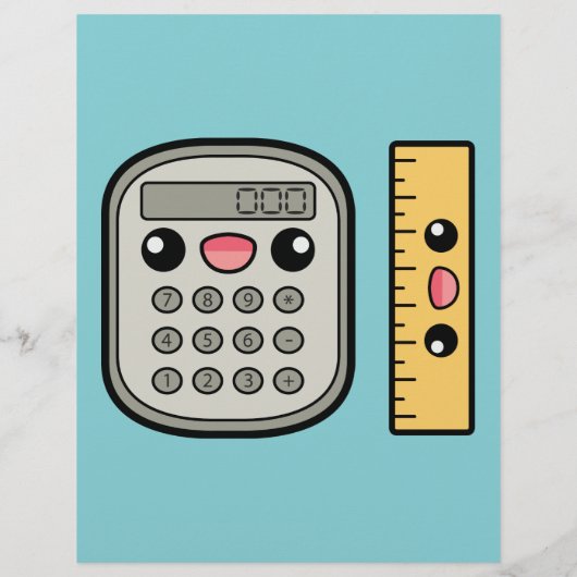 Schattigee calculator en liniaal Wiskunde tutor Sj Flyer (Achterkant)