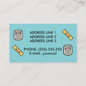 Schattigee calculator en liniaal Wiskunde tutor Visitekaartje (Achterkant)