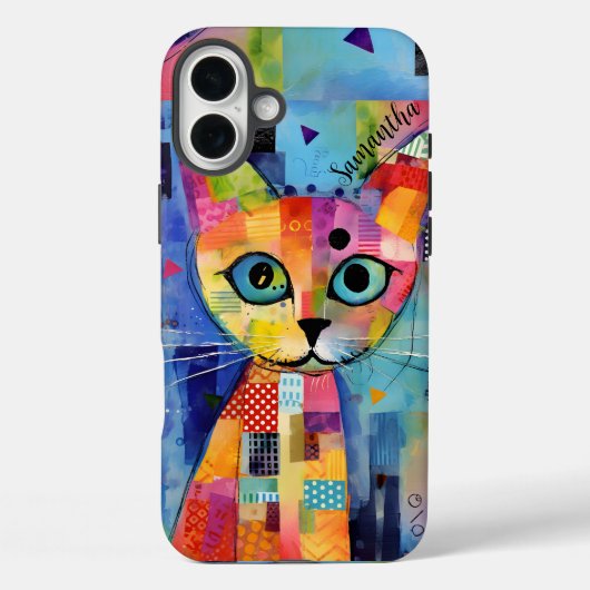 Schattigee Calico Cat gepersonaliseerd Case-Mate iPhone Case (Achterkant)