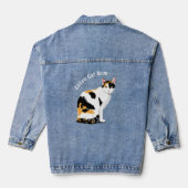 Schattigee Calico Cat gepersonaliseerd Denim Jacket (Achterkant)