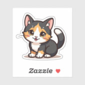 Schattigee Calico Cat – Kawaii Pastel Design Sticker (Vel)