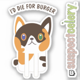 Schattigee Calico Cat / Kitten Line Art Sticker